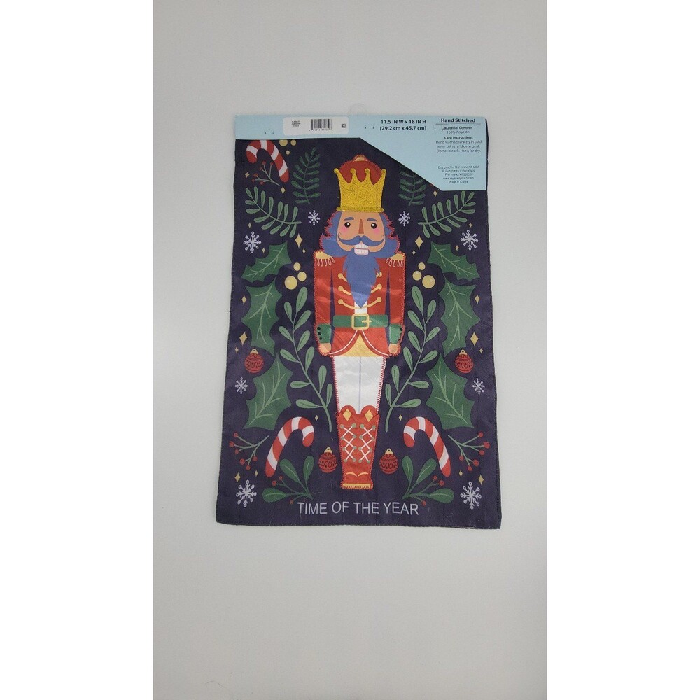 Meadow Creek Decorative Embroidered Applique Yard Flag Nutcracker Christmas NEW